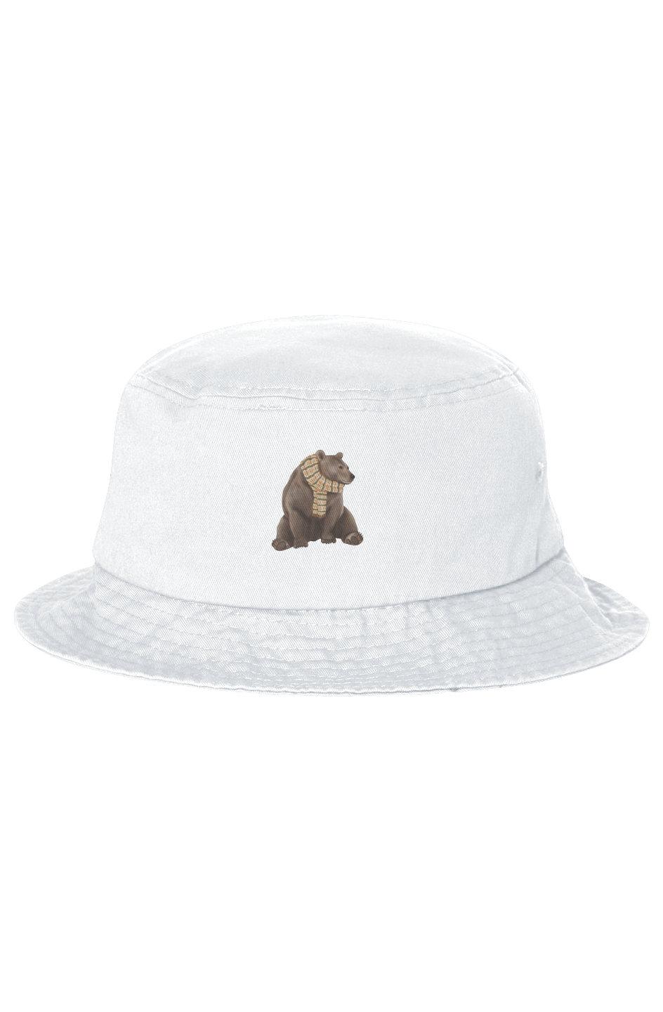 ZooWear - Brown Bear Unisex Bucket Hat White