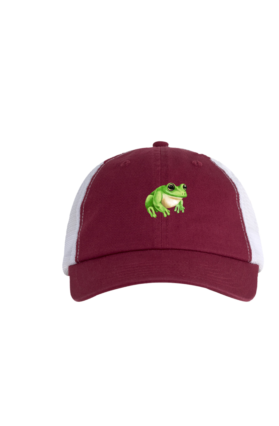 ZooWear - Frog Unisex Trucker Hat Maroon/White
