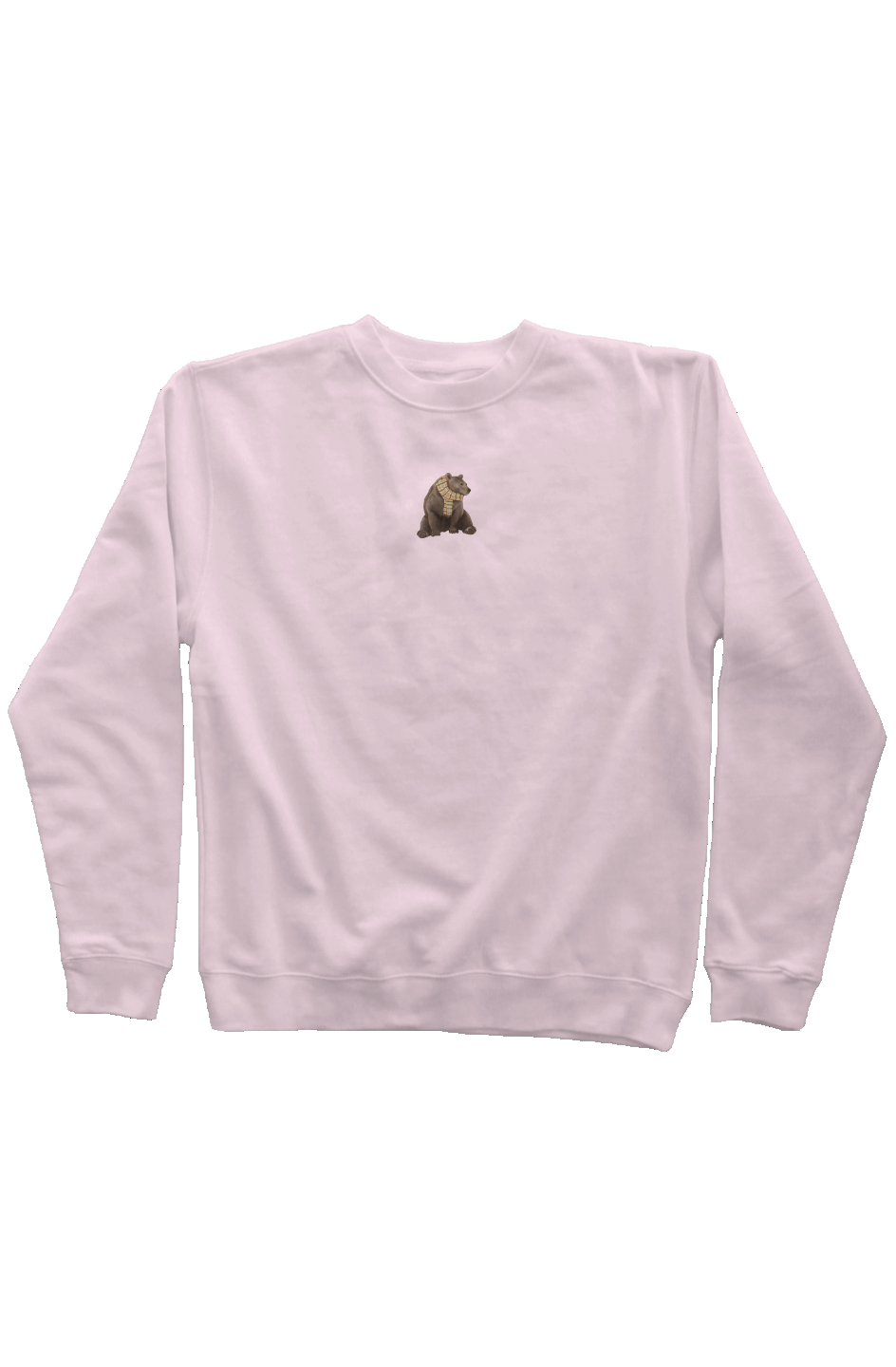 ZooWear - Brown Bear Unisex Crewneck Light Pink