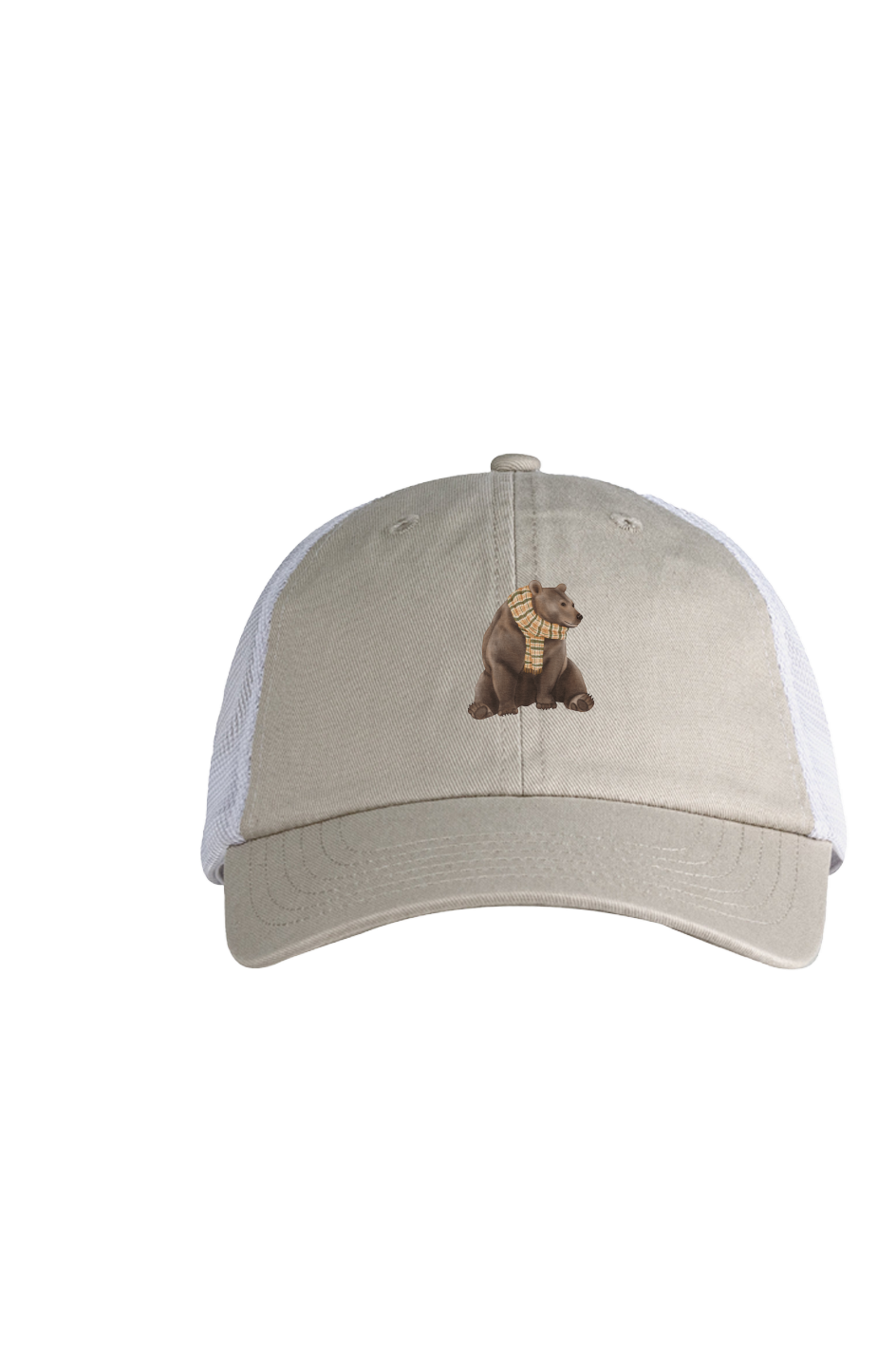 ZooWear - Brown Bear Unisex Trucker Hat Stone/Whit