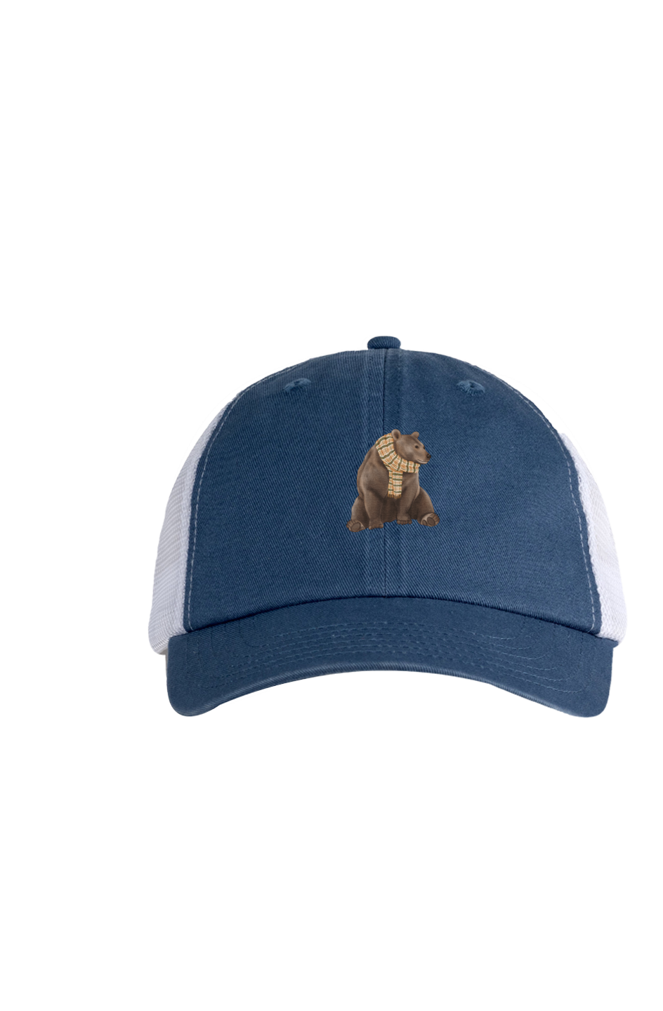 ZooWear - Brown Bear Unisex Trucker Hat Indigo/Whi