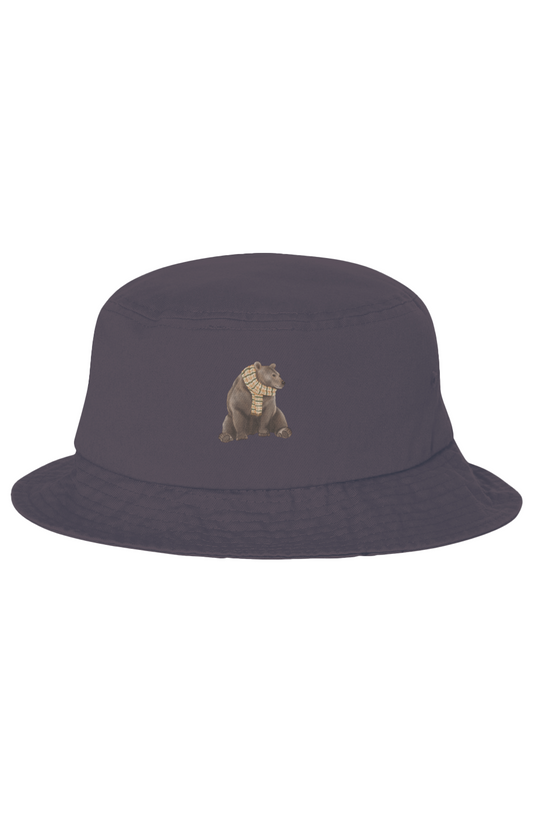 ZooWear - Brown Bear Unisex Bucket Hat Charcoal 
