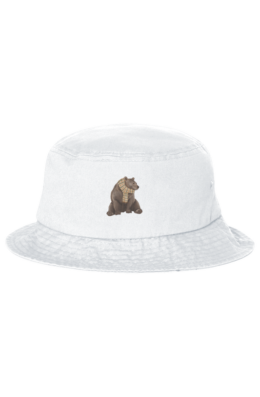 ZooWear - Brown Bear Unisex Bucket Hat White