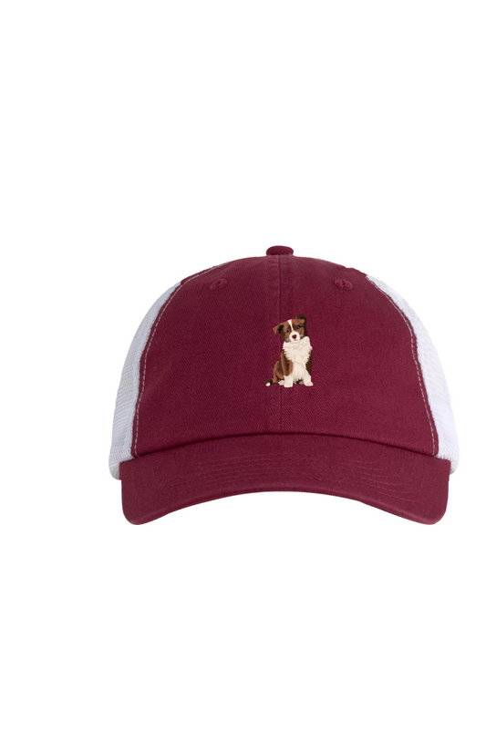 ZooWear - Dog Unisex Trucker Hat Maroon/White
