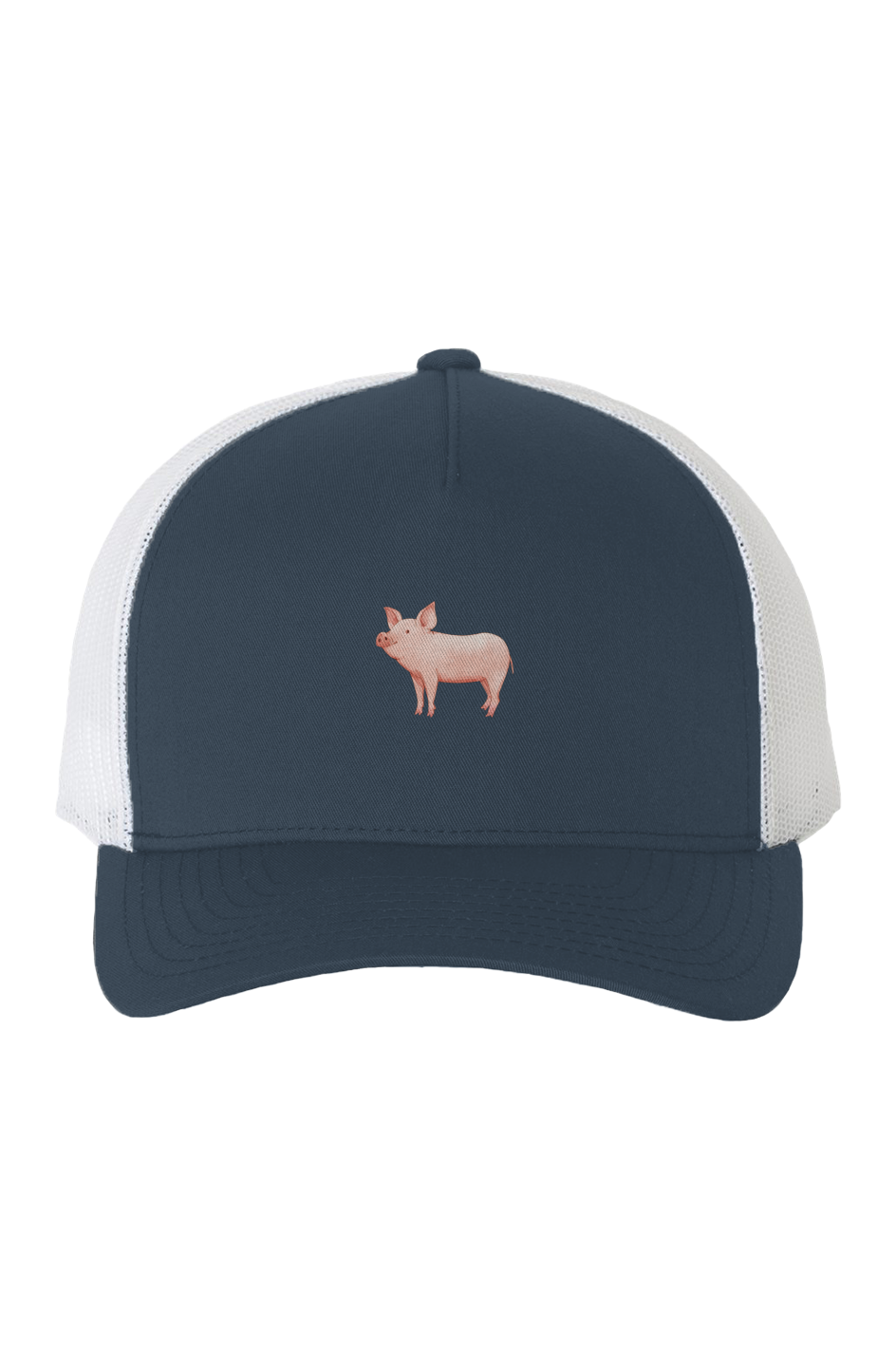 ZooWear - Pig Unisex Premium Trucker Hat Navy/Whit