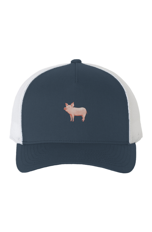 ZooWear - Pig Unisex Premium Trucker Hat Navy/Whit
