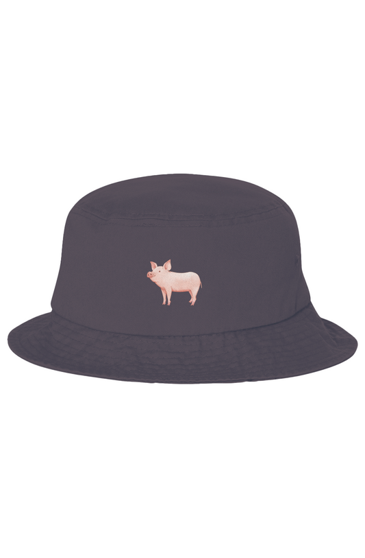 ZooWear - Pig Unisex Bucket Hat Charcoal 