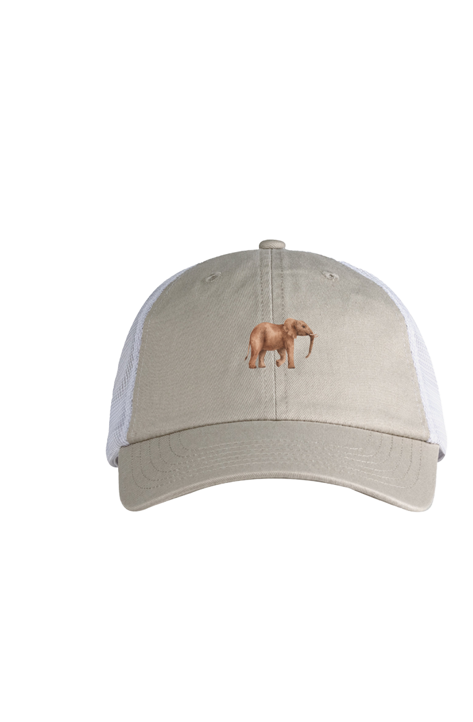 ZooWear - Elephant Unisex Trucker Hat Stone/White