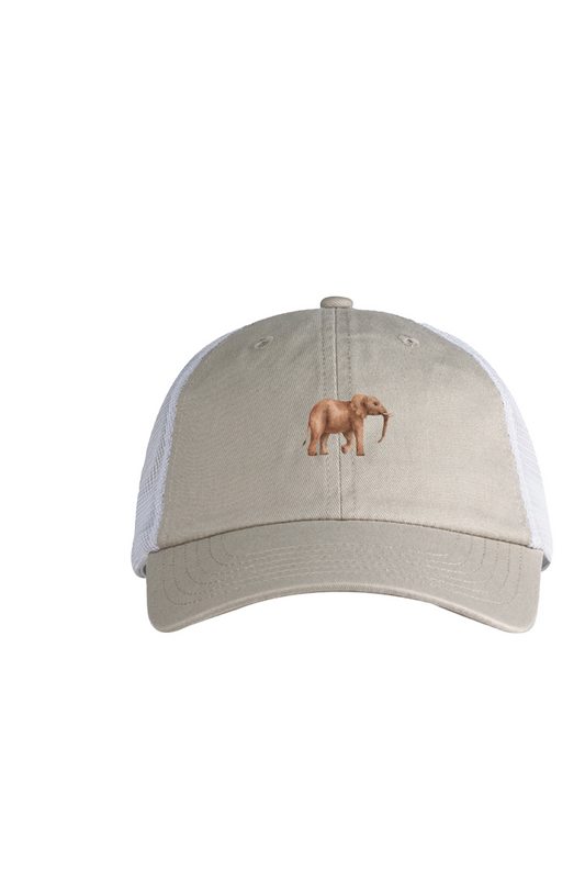 ZooWear - Elephant Unisex Trucker Hat Stone/White
