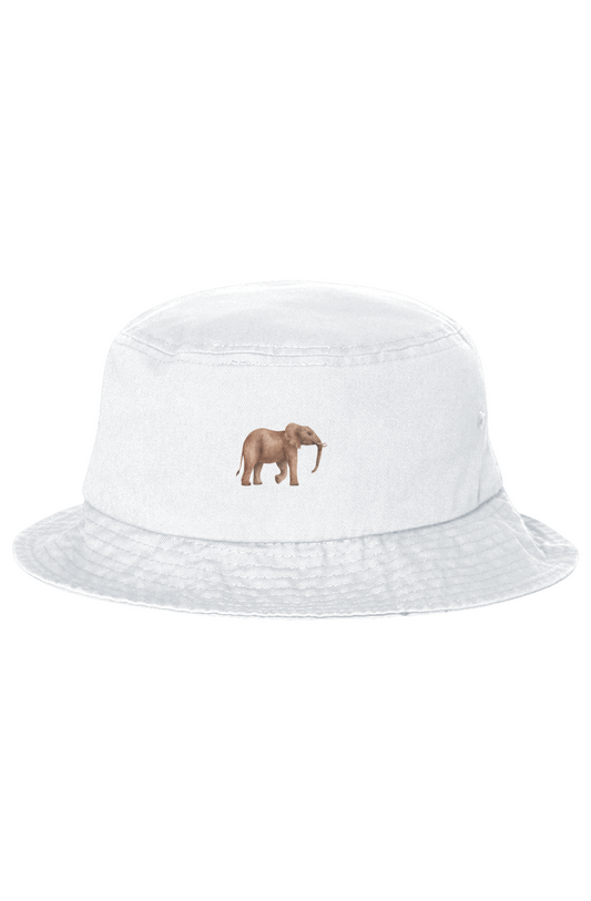 ZooWear - Elephant Unisex Bucket Hat White