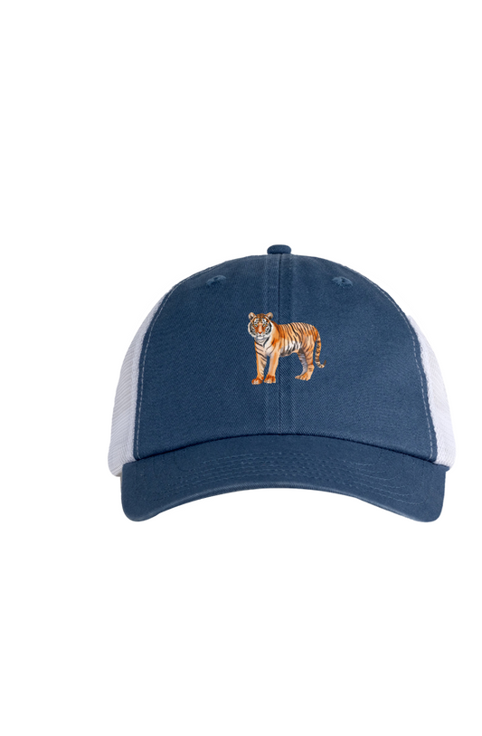 ZooWear - Tiger Unisex Trucker Hat Indigo/White