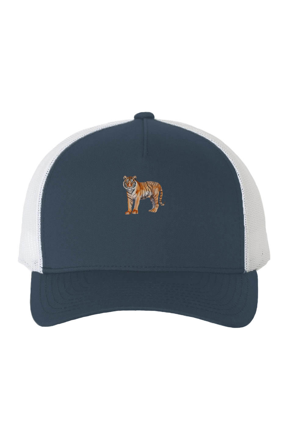 Zoowear - Tiger Unisex Premium Trucker Hat Navy/Wh