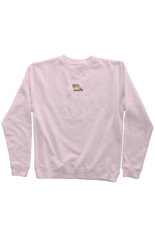 ZooWear - Raccoon Unisex Crewneck Light Pink