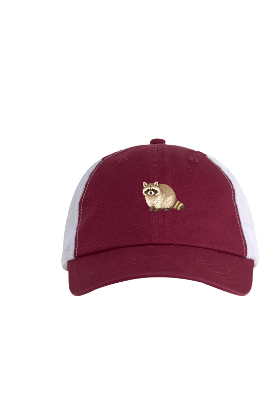 ZooWear - Raccoon Trucker Hat Maroon/White