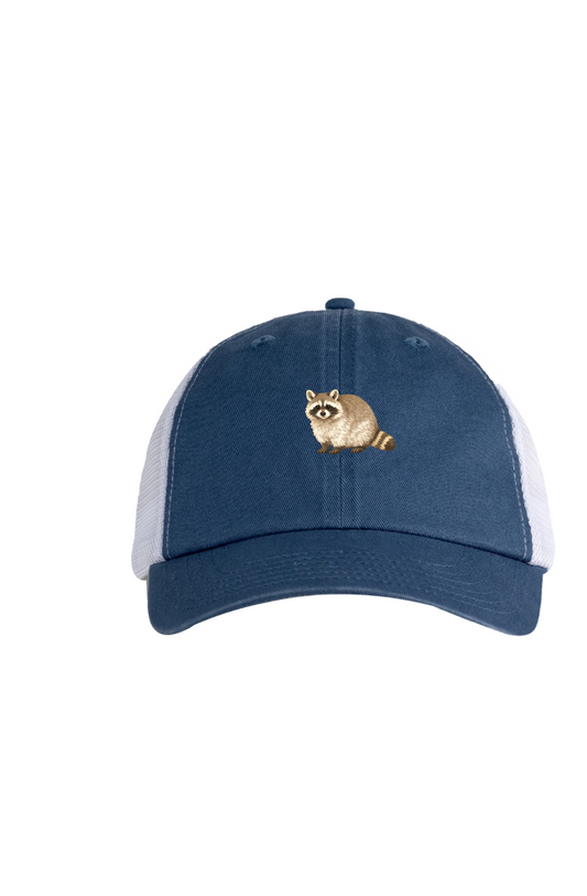 ZooWear - Raccoon Trucker Hat Indigo/White